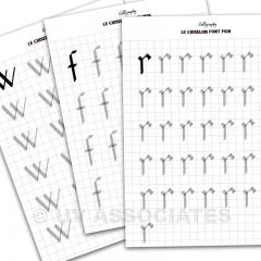Calligraphy for kids - Alphabet - Le Chiselon Font